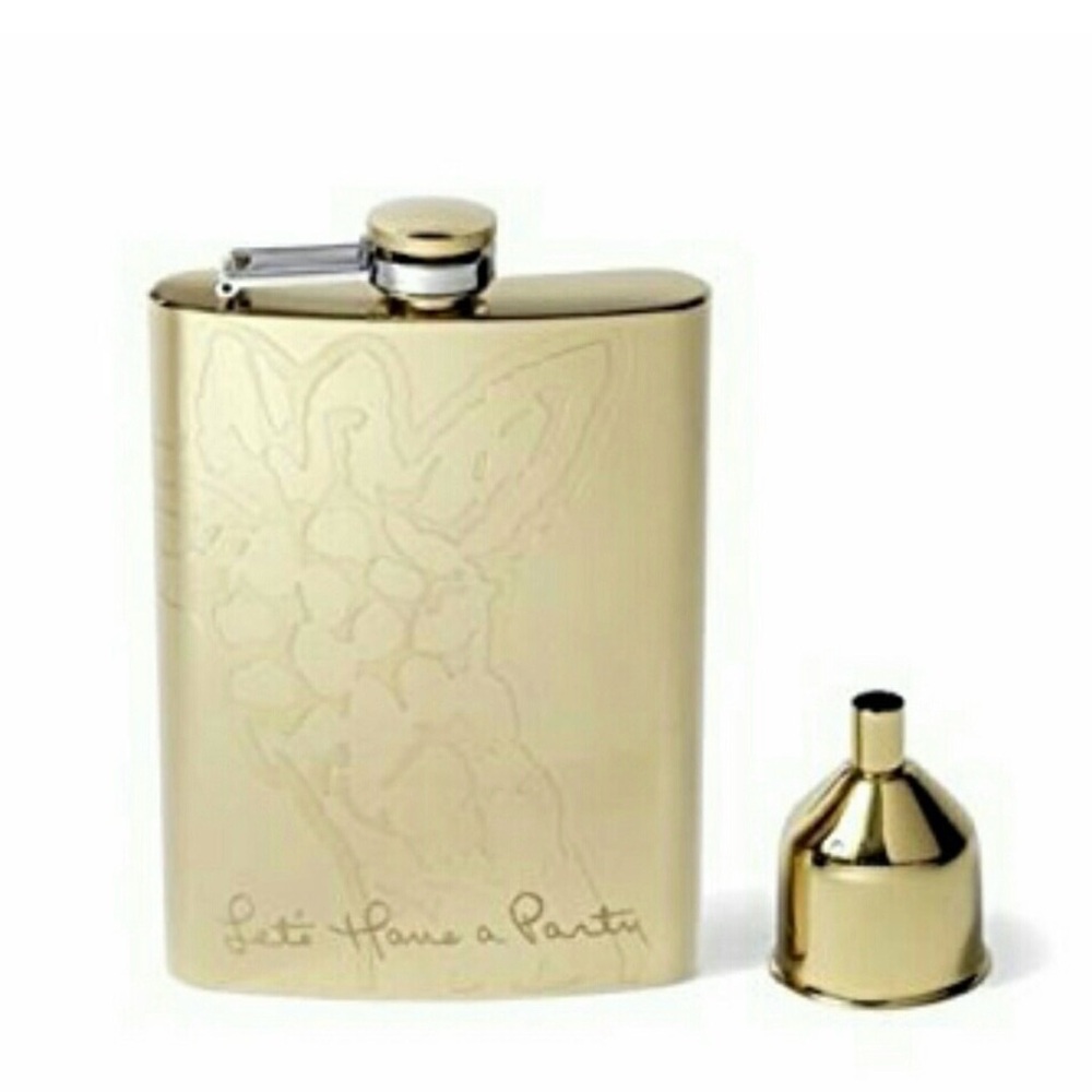 Lilly Pulitzer Gold Giraffe Flask